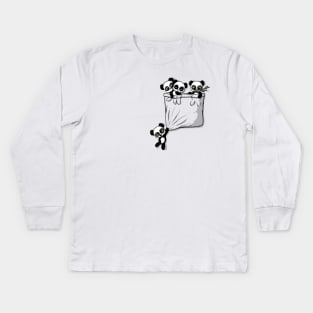 Cute Pocket Pandas Kids Long Sleeve T-Shirt